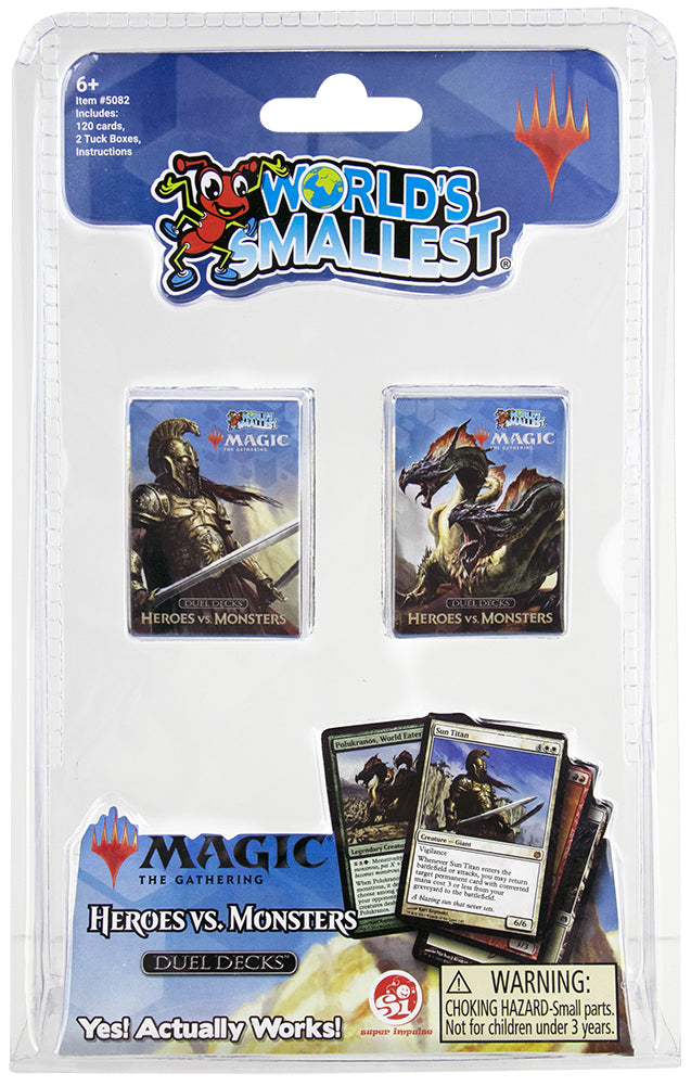mtg mini cards Amazon.com: World's Smallest Magic: The Gathering Exclusive Collector Set  Featuring Ajani VS. Nicol Bolas and Heroes VS. Monsters Duel Decks and  Exclusive Playing Dice : Toys & Games main image 0