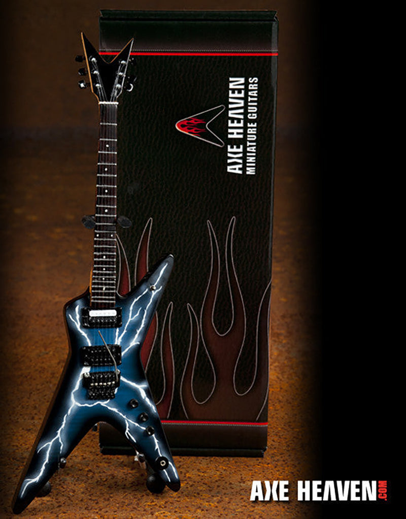 Licensed Dimebag Darrell Signature Lightning Bolt Miniature Guitar Replica Collectible (DD-001) standing up