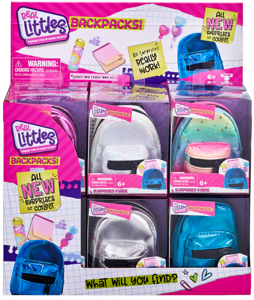 Real Littles MINI BACKPACK Toy Bag 7 Surprises +, CHOOSE Style