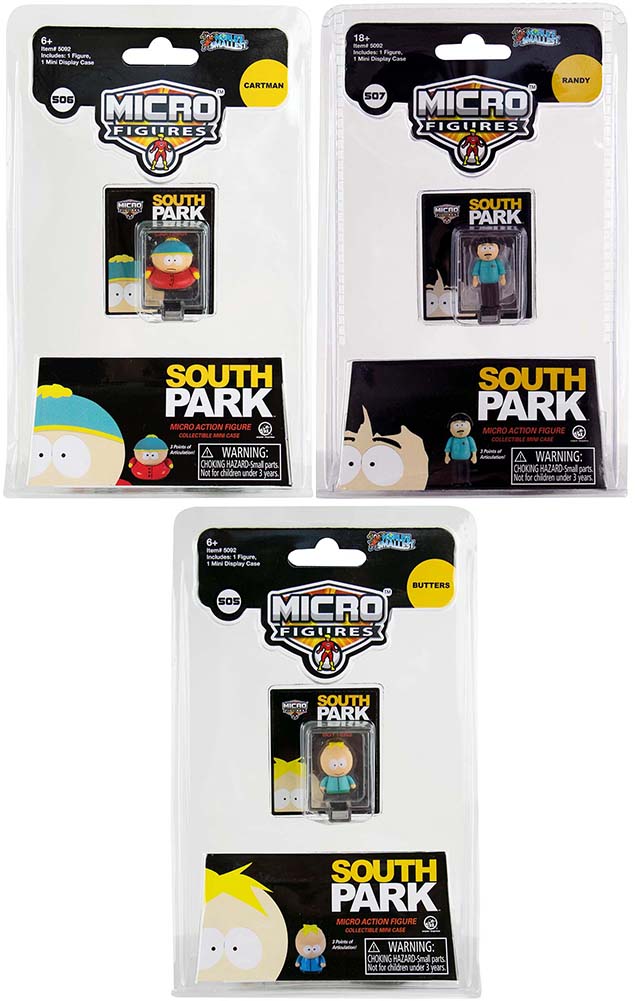 World's Smallest South Park Micro Figures - Bundle of 3