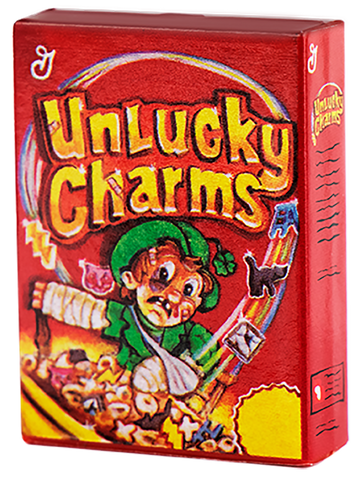 Wacky Packages Minis - Unlucky Charms (plus 4 Mystery) - Series 2 close up