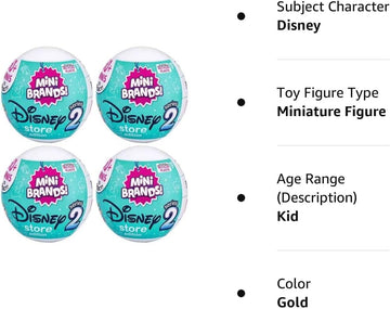 5 Surprise Mini Brands Disney Capsule Collectibles 4 Capsules - Series 2