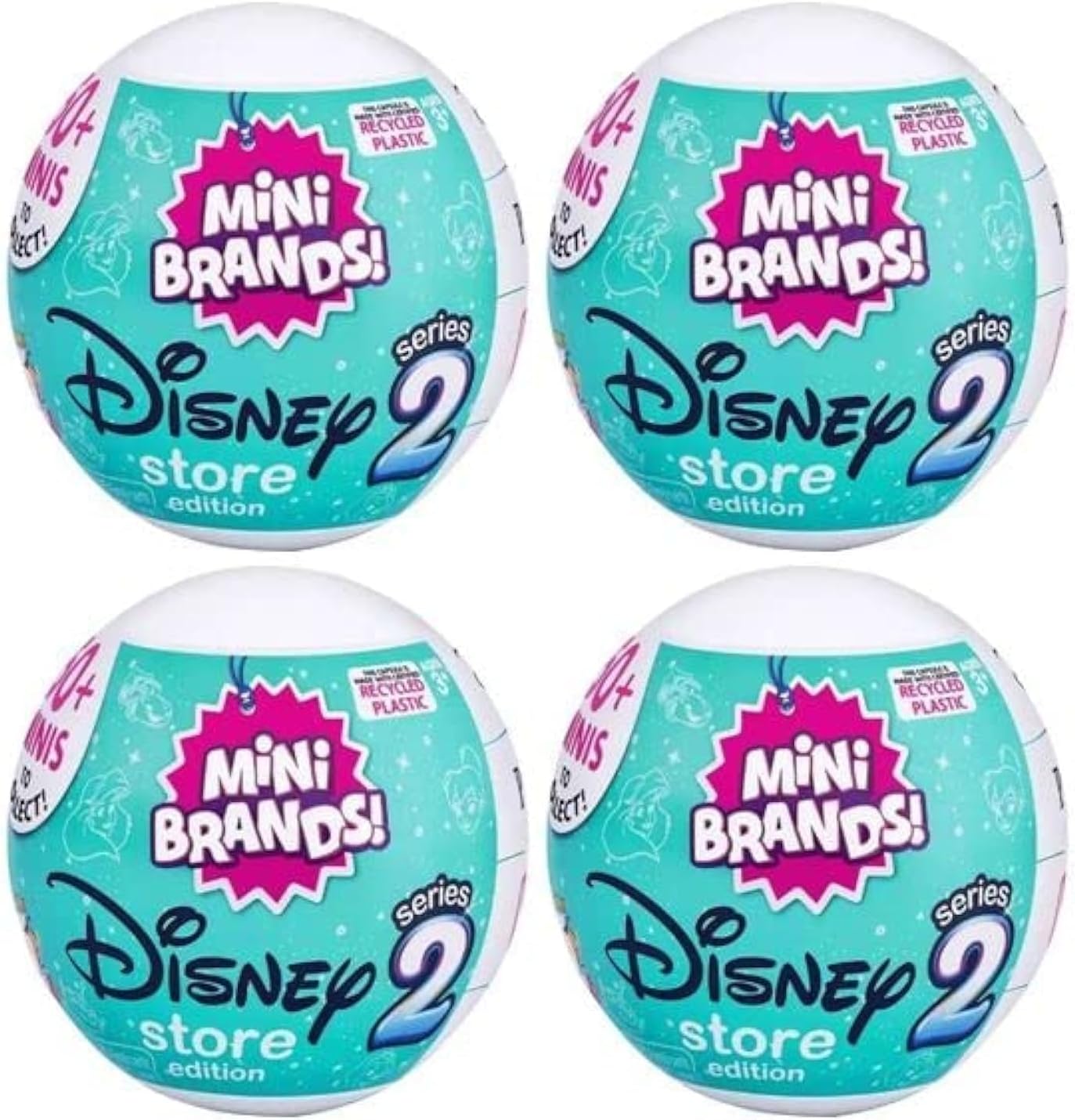 5 Surprise Mini Brands Disney Capsule Collectibles 4 Capsules - Series 2