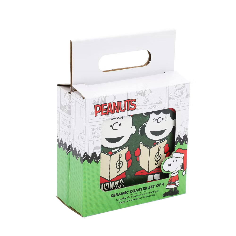 Peanuts Christmas Carolers 4-Pack Ceramic Coaster Set
