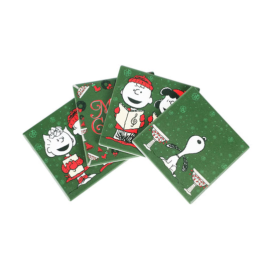 Peanuts Christmas Carolers 4-Pack Ceramic Coaster Set