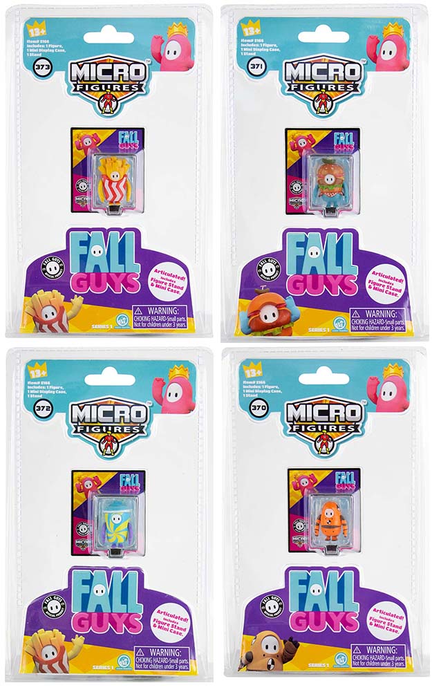 World’s Smallest Fall Guys Micro Figures Bundle of 4