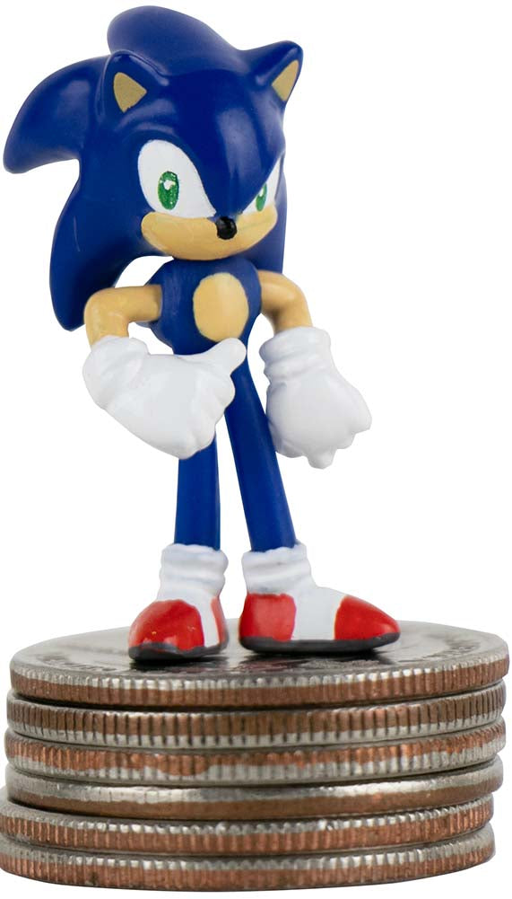 World’s Smallest Sonic The Hedgehog Micro Figure on quarters