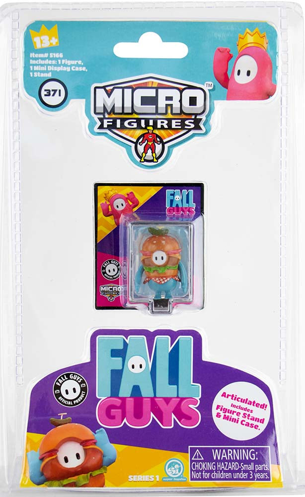 World’s Smallest Fall Guys Micro Figures- (Complete set of 4) tasty burger in package