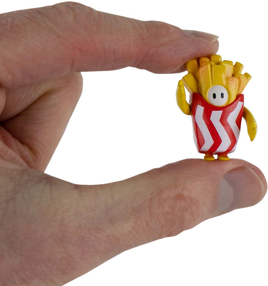 World’s Smallest Fall Guys Micro Figures- French Fries held to scale
