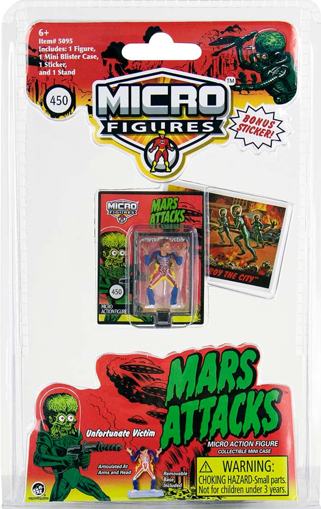 World’s Smallest Mars Attacks Micro Figures- (Complete set of 2) unfortunate victim in package