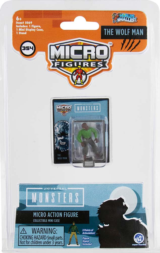 World’s Smallest Universal Monsters Micro Figures- The Wolf Man in package