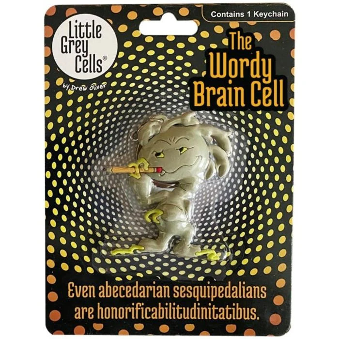 The Wordy Brain Cell Key Chain