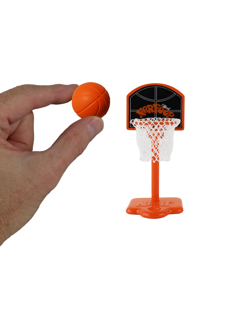 World's Smallest Official Nerf Basketball in hand
