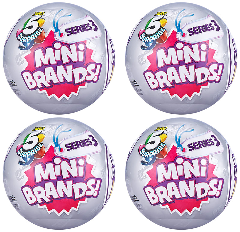 5 Surprise Mini Brands! Series 3 (Bundle of 4 Mystery Packs)