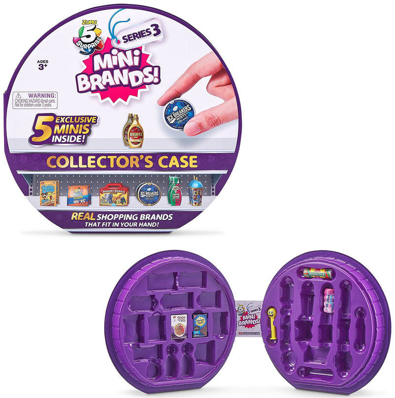 5 Surprise Mini Brands Series 3 Collector's Kit -  Exclusive Mystery  Capsule Real Miniature Brands by Zuru (3 Capsules + 1 Case),Multi