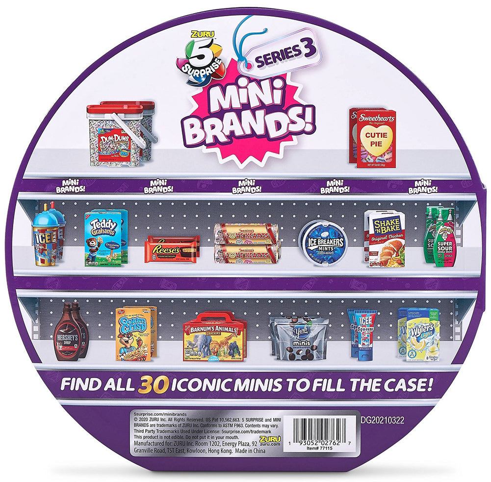 5 Surprise Mini Brands! Series 3 (Collectors Case Plus 2 Mystery Balls) back
