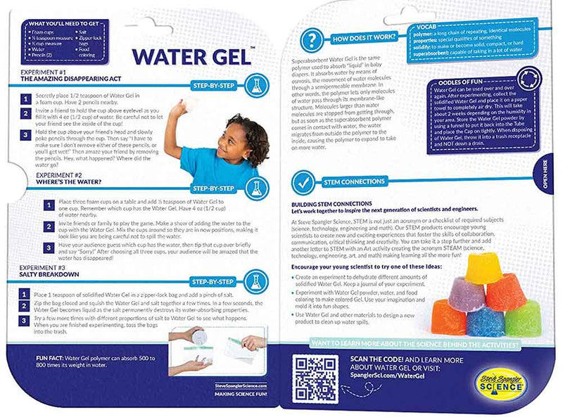 Water Gel - Steve Spangler Science wording inside