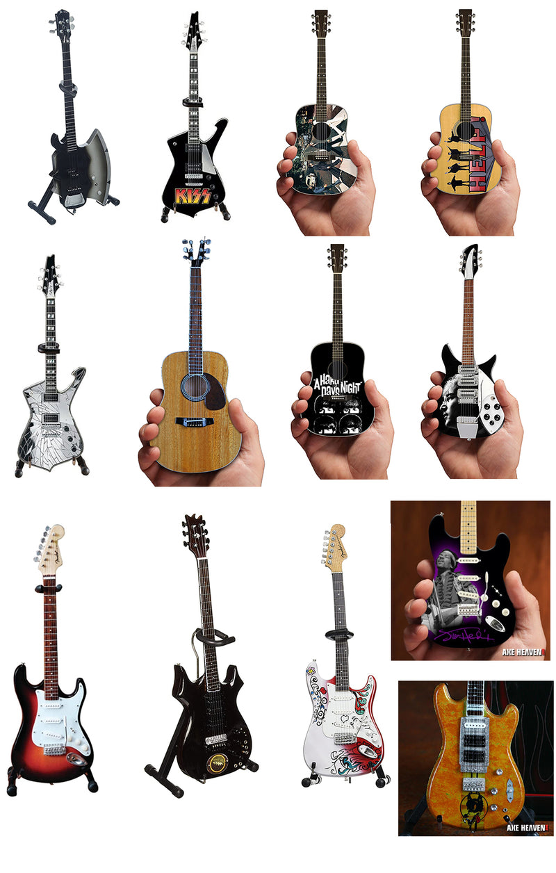 Miniature Guitar Replicas - Officially Licensed Collectibles AXE (Bundle of 2 Random)