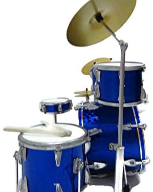 Classic 5-Piece Axe Heaven Drum Set Mini Replica Collectible - Blue Sparkle angled