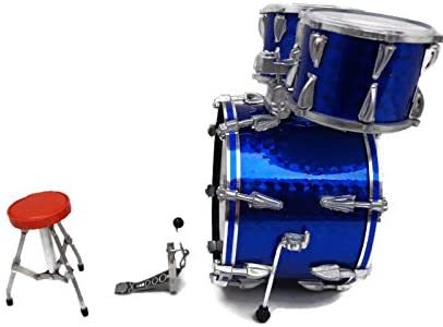 Classic 5-Piece Axe Heaven Drum Set Mini Replica Collectible - Blue Sparkle lets jam