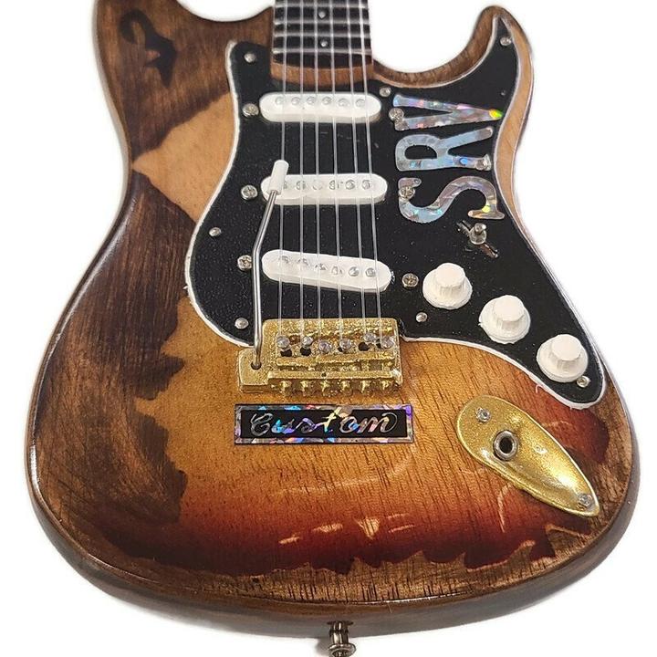 Axe Heaven Stevie Ray Vaughan Fender Stratocaster Mini Guitar Replica - Officially Licensed (SRV-040) close up