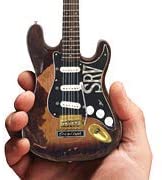 Axe Heaven Stevie Ray Vaughan Fender Stratocaster Mini Guitar Replica - Officially Licensed (SRV-040) in palm