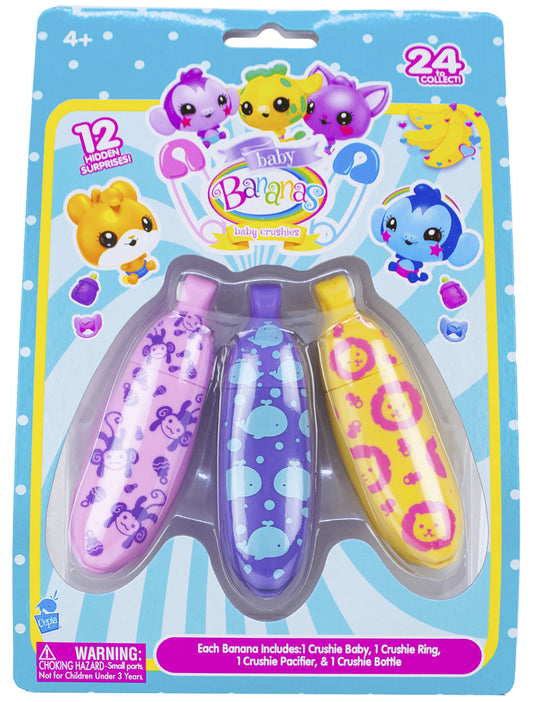 Baby Bananas Baby Crushies Mystery Bunch 3-Pack (Random Colors) pink purple yellow
