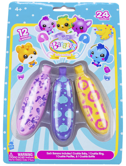 Baby Bananas Baby Crushies Mystery Bunch 3-Pack (Random Colors) pink purple yellow