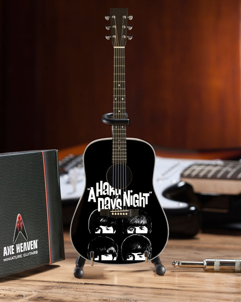 Beatles Fab Four - Miniature AXE A Hard Day's Night Tribute Mini Acoustic - Radio Days Guitar Replica - Officially Licensed Collectible (FF-002) ready to play