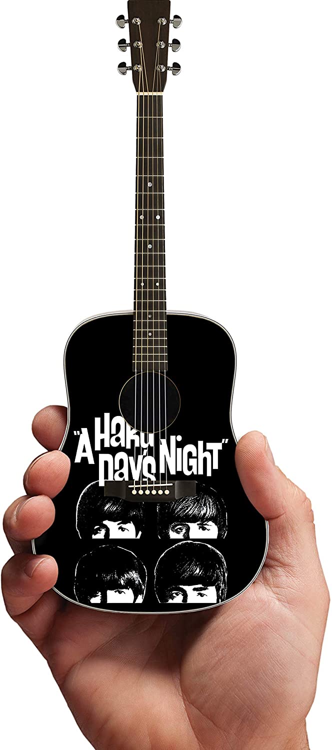 Beatles Fab Four - Miniature AXE A Hard Day's Night Tribute Mini Acoustic - Radio Days Guitar Replica - Officially Licensed Collectible (FF-002)