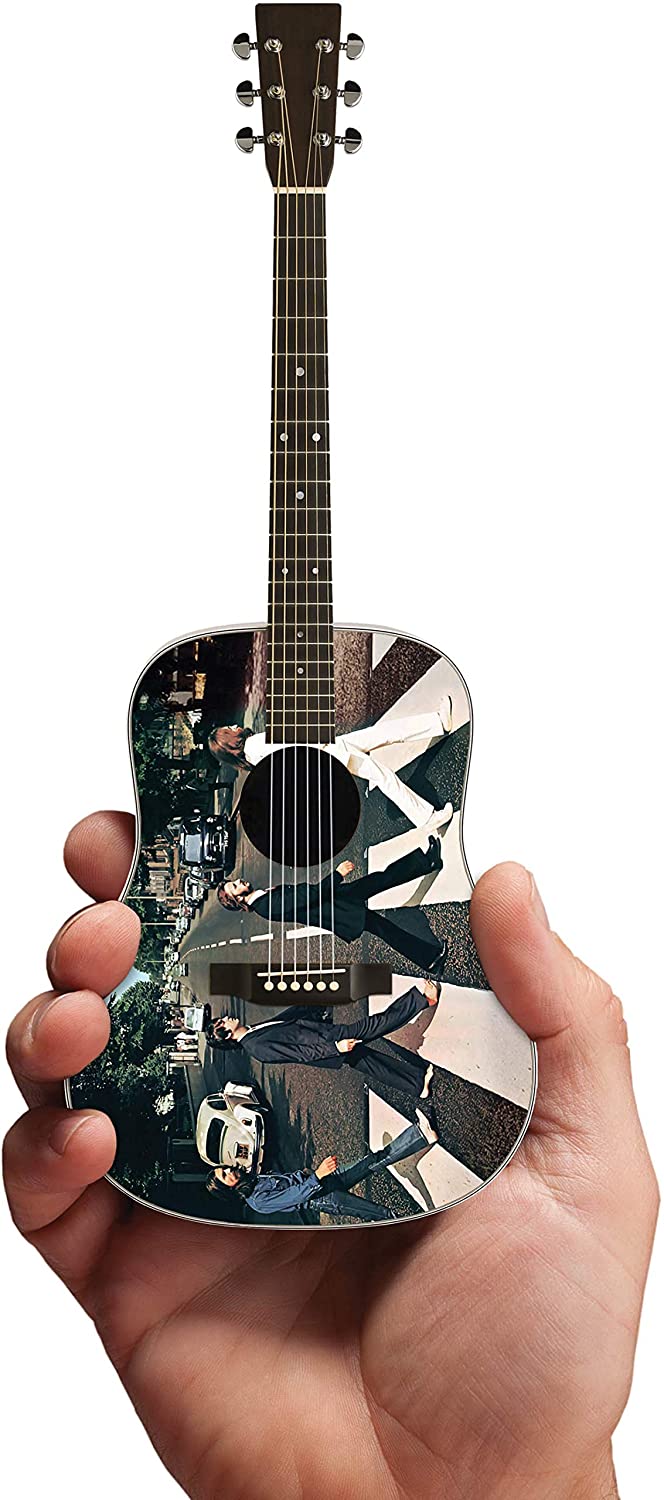 Beatles Fab Four - Miniature AXE Abbey Road Tribute Mini Acoustic - Radio Days Guitar Replica - Officially Licensed Collectible (FF-001)