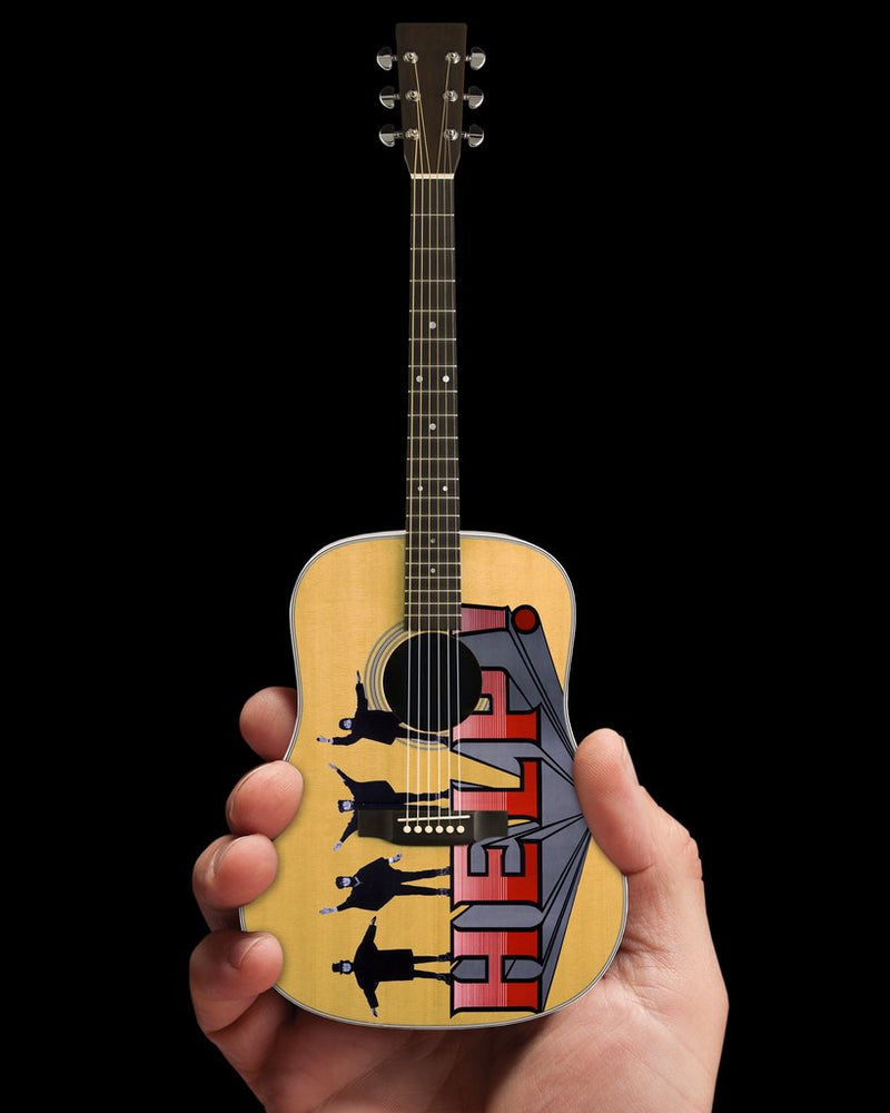 Beatles Fab Four - Help! AXE Miniature Guitar Replica - Officially Licensed Collectible (FF-003) in palm
