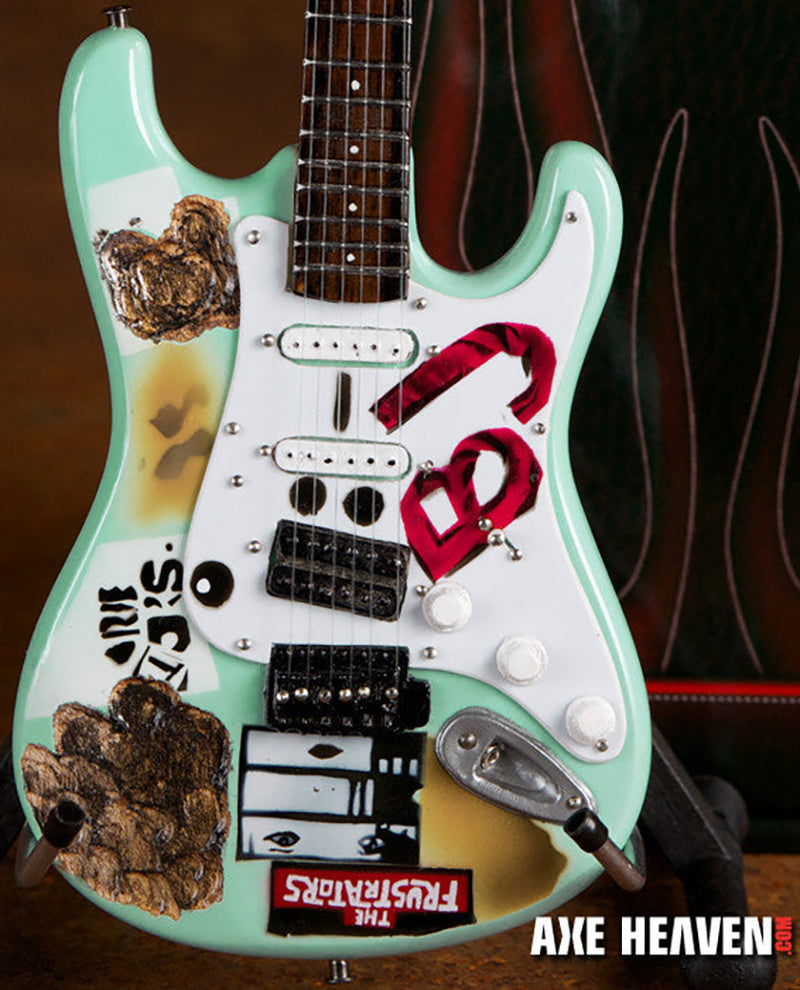 Billie Joe Armstrong Signature BJ Blue Miniature Guitar Replica Collectible (BJ-505) close up