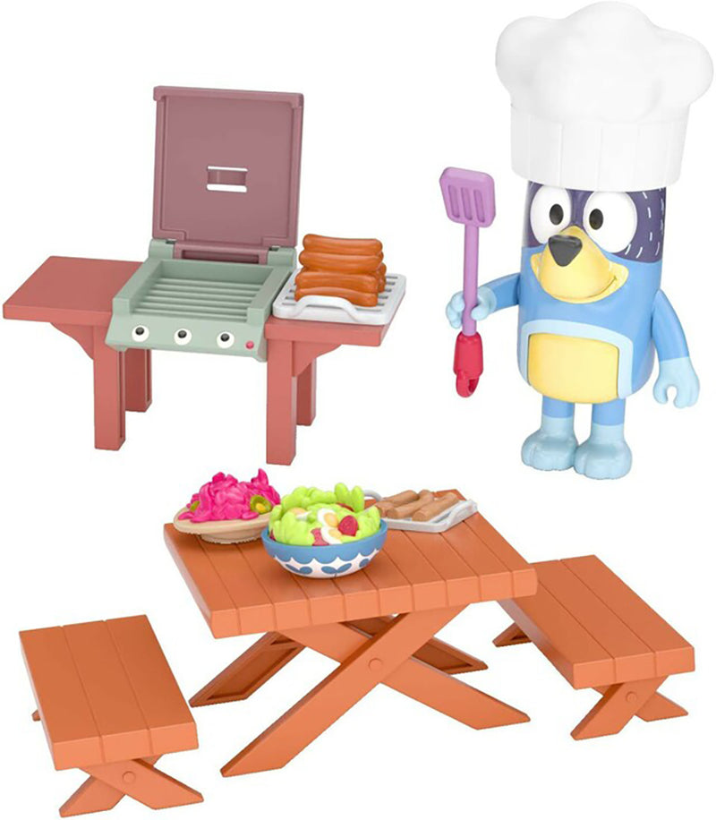 Bluey Family Backyard BBQ Mini Playset chef