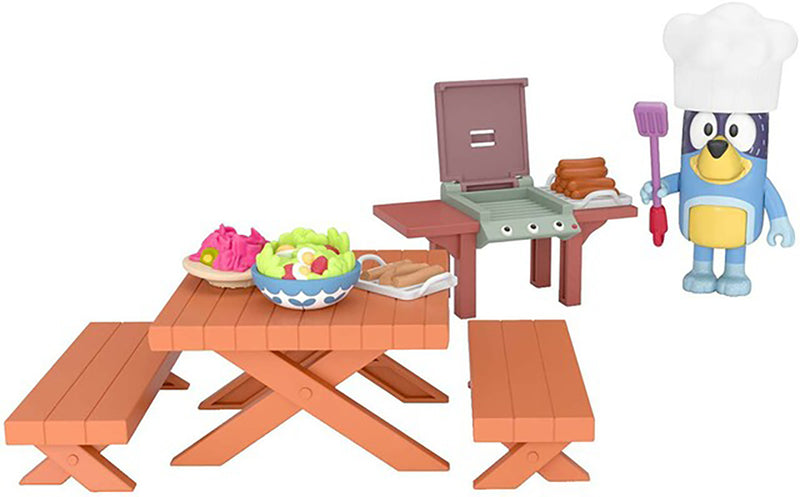 Bluey Family Backyard BBQ Mini Playset cooking