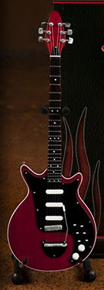 Brian May Signature “Red Special” Miniature Guitar Replica Collectible (BM-019) on desk
