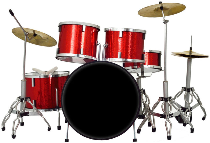 Classic 5-Piece Axe Heaven Drum Set Mini Replica Collectible - Red Sparkle
