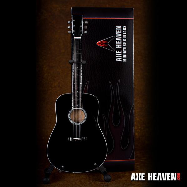 Classic Black Finish Miniature Acoustic Guitar Replica Collectible - Officially Licensed (AC-003) classic