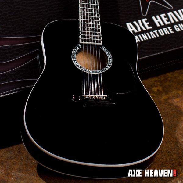 Classic Black Finish Miniature Acoustic Guitar Replica Collectible - Officially Licensed (AC-003) beauty