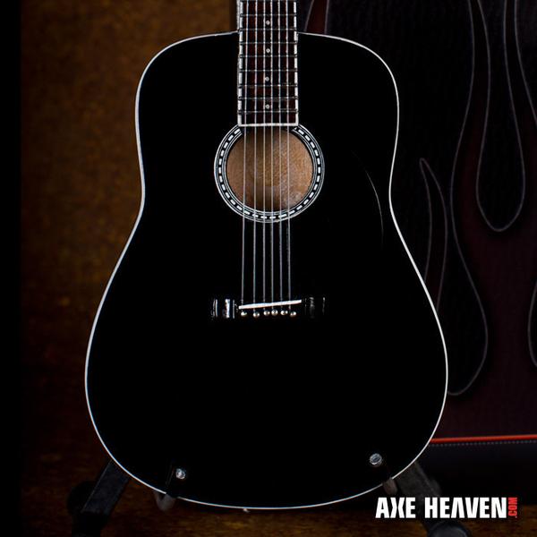 Classic Black Finish Miniature Acoustic Guitar Replica Collectible - Officially Licensed (AC-003) wowza