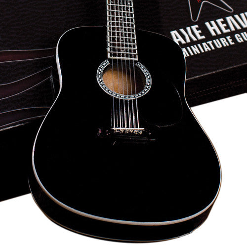 Classic Black Finish Miniature Acoustic Guitar Replica Collectible - Officially Licensed (AC-003)