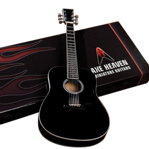 Classic Black Finish Miniature Acoustic Guitar Replica Collectible - Officially Licensed (AC-003) side angle