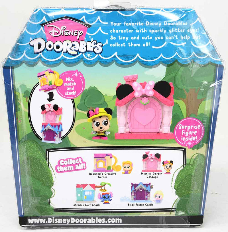 Disney Doorables Mini Playset Minnie Mouse’s Garden Cottage back of package