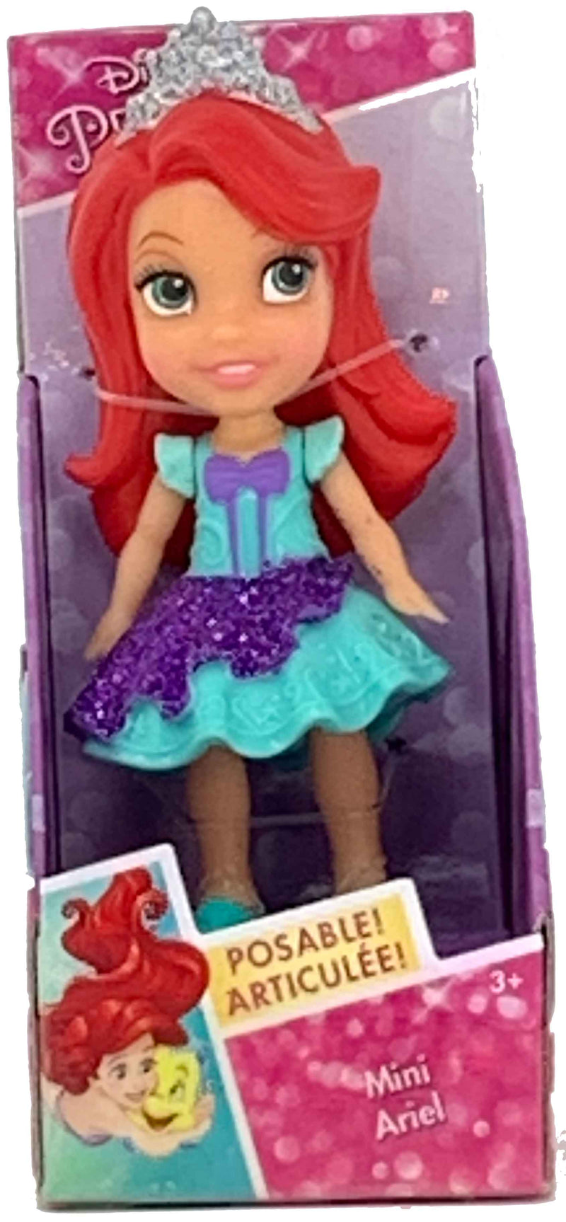 Disney Princess Mini Toddler Doll - Ariel (Purple Sparkle Dress)