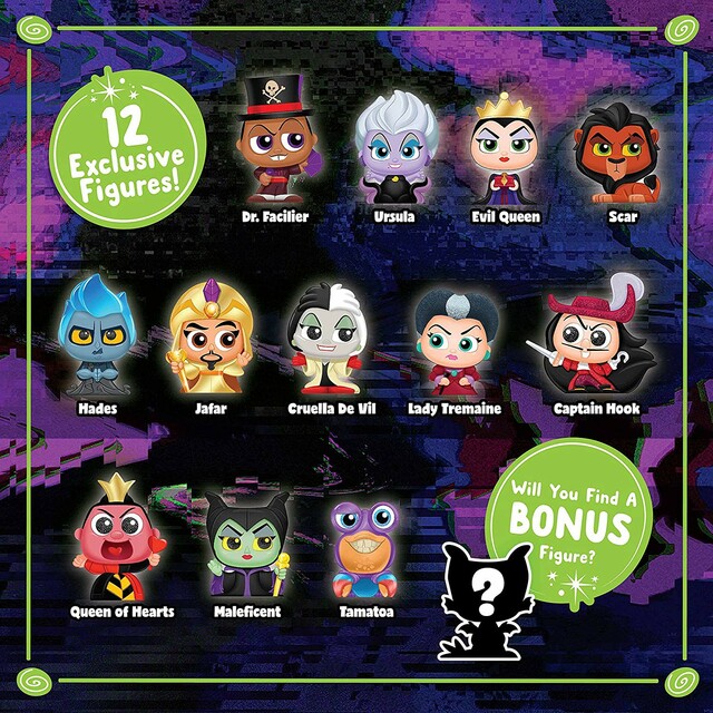 Disney Doorables Collection Peek Villains Exclusive Mystery Figure 12-Pack (Styles Vary) characters