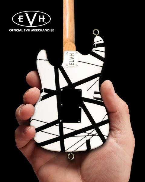 Eddie Van Halen Miniature "Black & White" Guitar - Officially Licensed Collectible (EVH-003) in hand