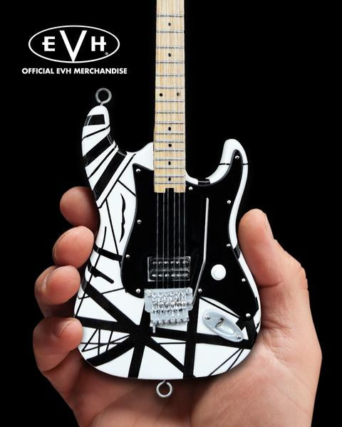 Eddie Van Halen Miniature "Black & White" Guitar - Officially Licensed Collectible (EVH-003) in action