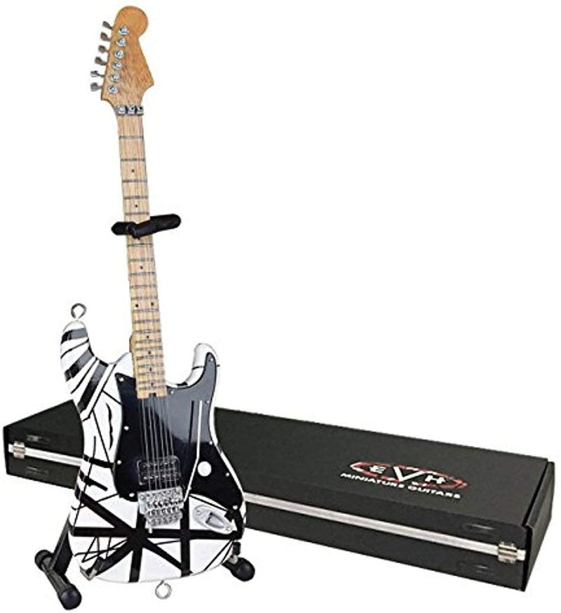 Eddie Van Halen Miniature "Black & White" Guitar - Officially Licensed Collectible (EVH-003) on box