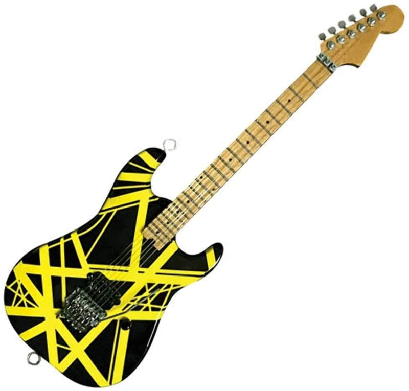 Eddie Van Halen Miniature "Bumblebee" Guitar - Officially Licensed Collectible (EVH-002) angled