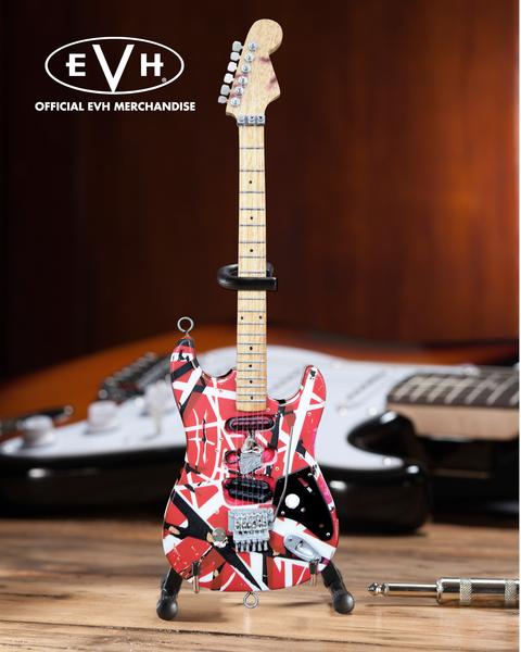 Eddie Van Halen Miniature "Frankenstein" Guitar - Officially Licensed Collectible (EVH-001) on desk